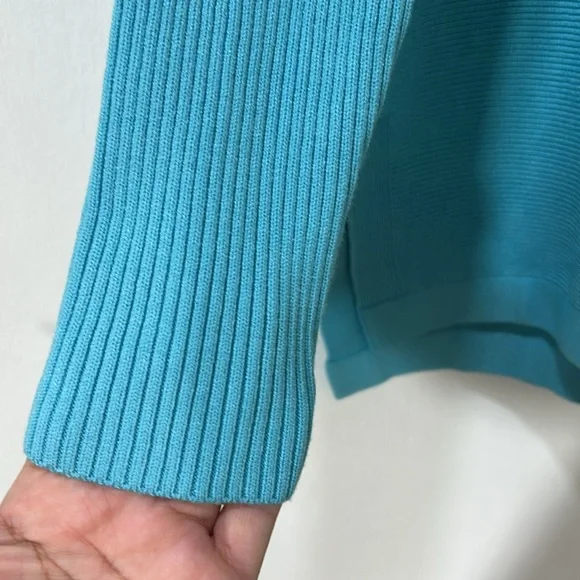 LILLISURY WOMENS RIBBED TURTLENECK SWEATER BABYBLUE Sz MD NEW - Picture 6 of 12